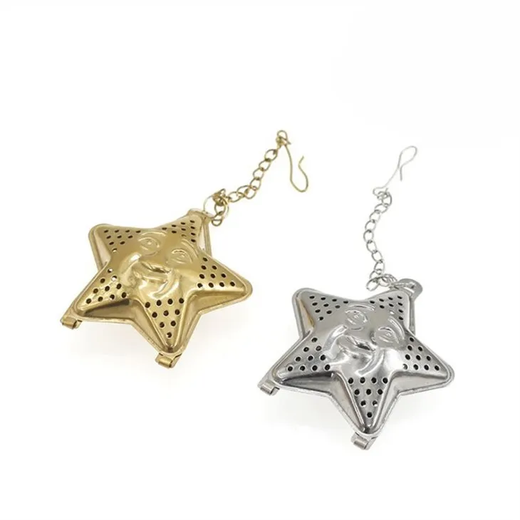 Gold Christmas Tree Stainless Steel Tea Infuser Mesh Reusable Tea Bag Firmly Filter Tea Strainer Mug Teapot Gadgets