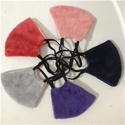 1 PC Unisex pou granmoun Mask Solid Dustproof Windproof Haze Mask Pm2.5 Kouvèti Bouch Koton Bouche Avèk Gasket