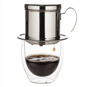 Portable Nerjaveèi asye Vyetnam Kafe goute Filtre ki kapab itilize ankò Vyetnamyen Kafe degoute Pot V60 goutyè Vyetnamyen Kafe Filter Cup
